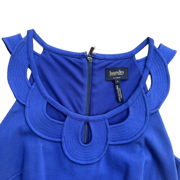 Laundry by Shelli Segal Blue Sleeveless Dress Size 4 - Picture 8 of 16